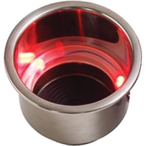 RED LED DRINK HOLDER W/DRAIN RED LED DRINK HOLDER W/DRAIN